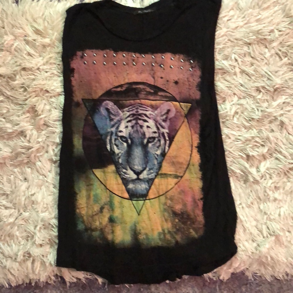 Colored fierce tiger tank top